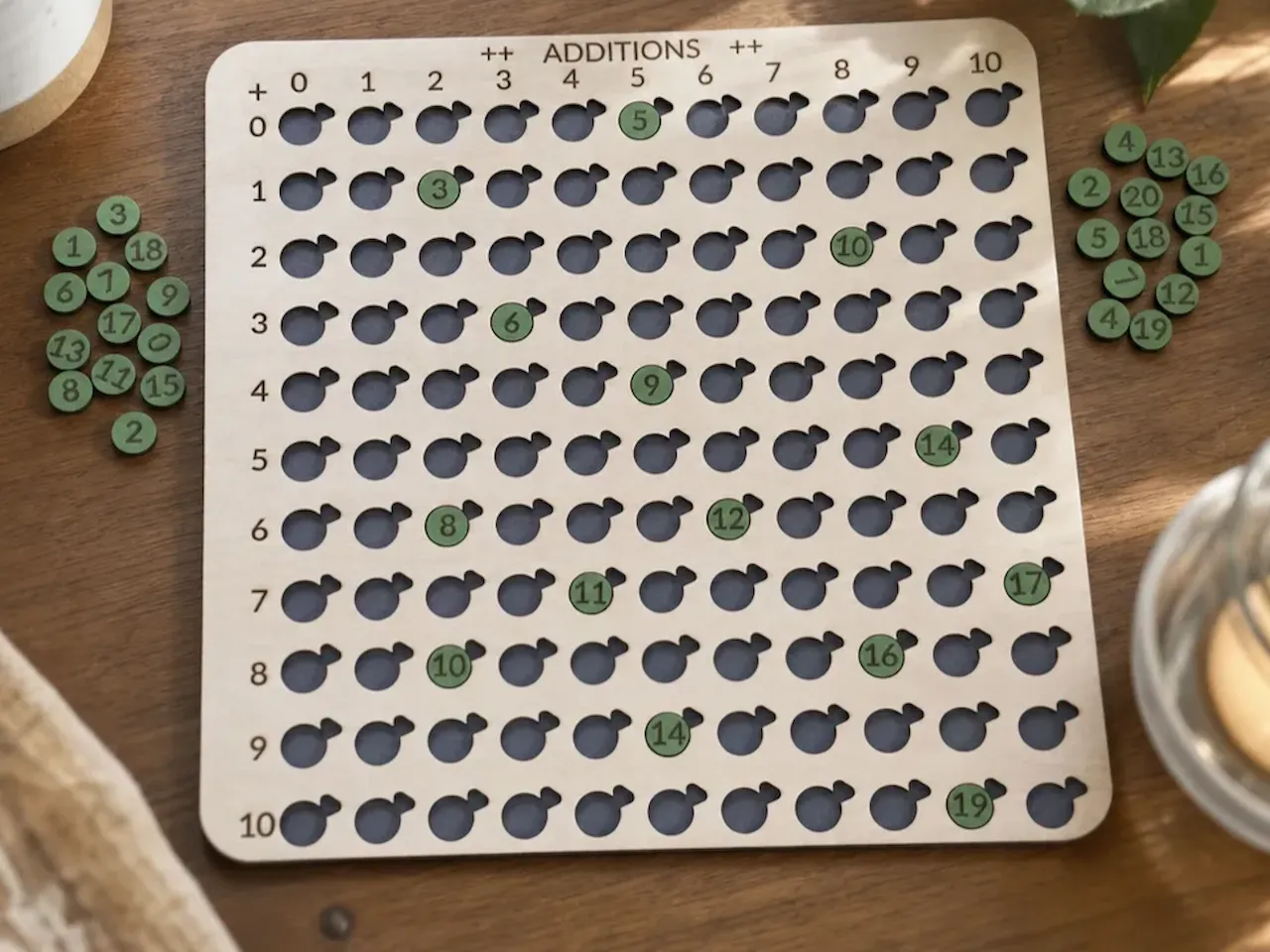 [Laser cut and engrave] Tableau d'addition éducatif en bois pour l'apprentissage ludique des mathématiques