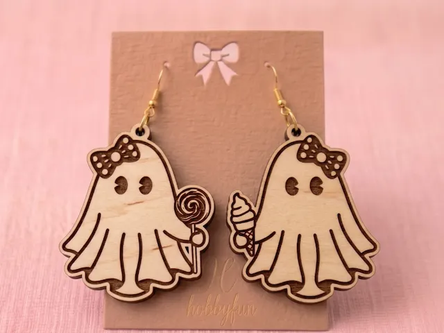 Ghost Earrings with Lollipop and Ice Cream Motif