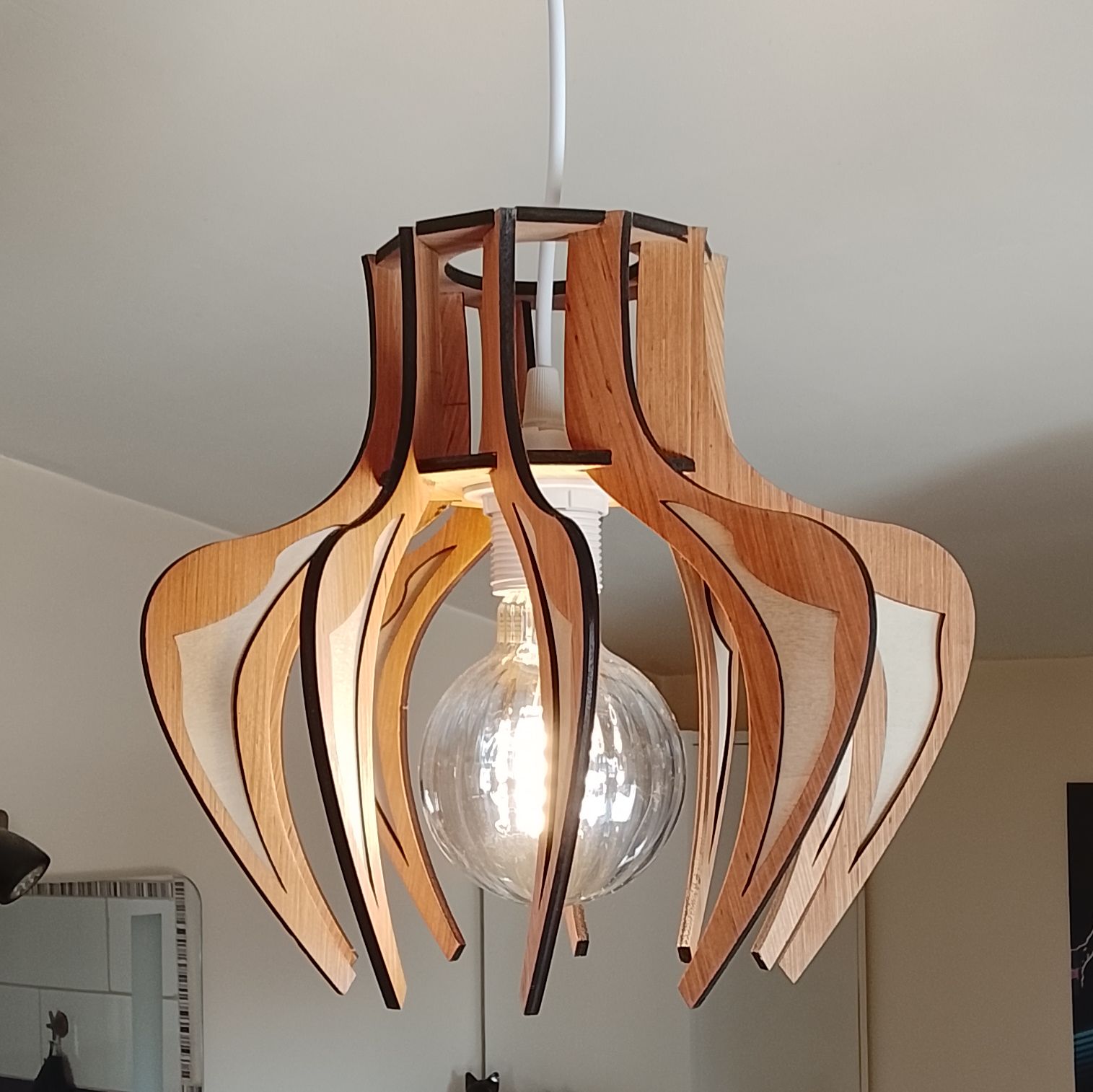 [Laser cut and engrave] Abat-jour en bois à structure organique