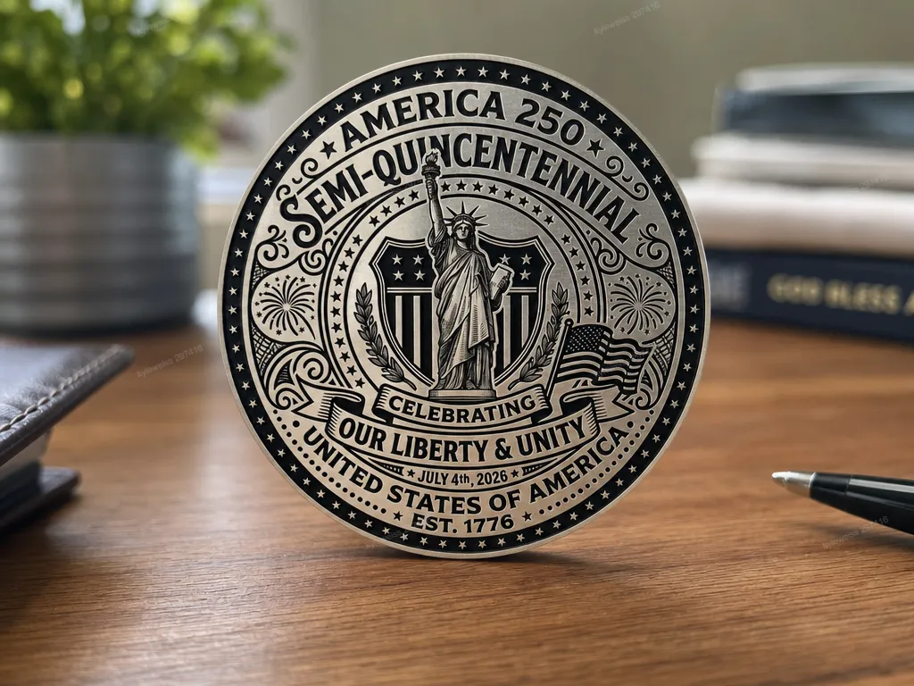 America 250 Semi-Quincentennial Commemorative Coin with Statue of Liberty