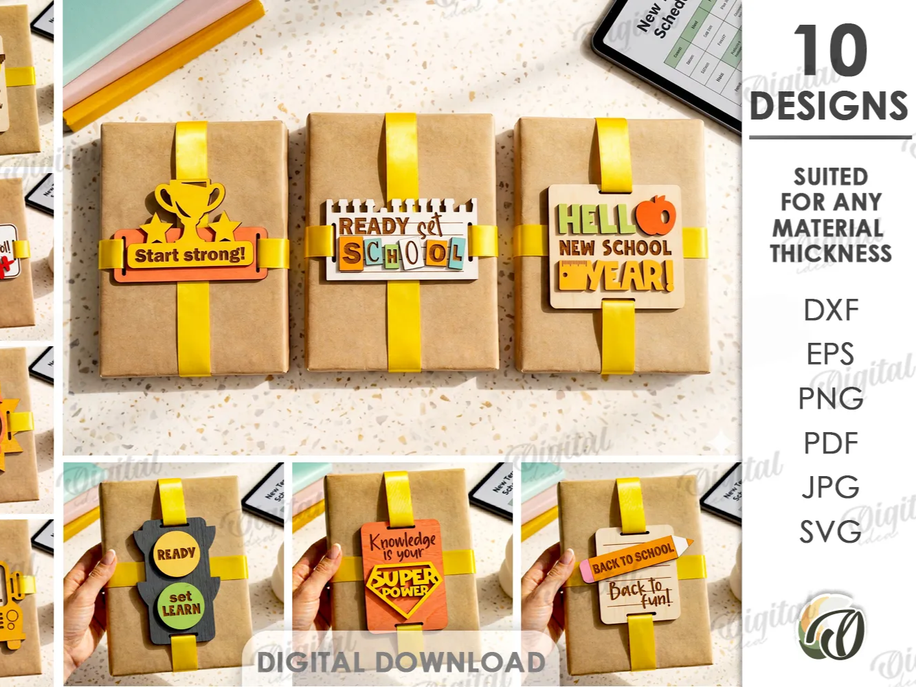 Wooden School Gift Tags Bundle. Back to School Gift Tag Laser Cut Files. Teacher Gift Tag. Kids SVG. Children. School Supplies Gift Label