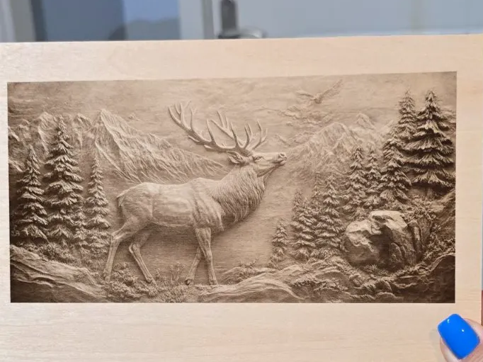 Elk in Mountain Forest Landscape Wall Art
