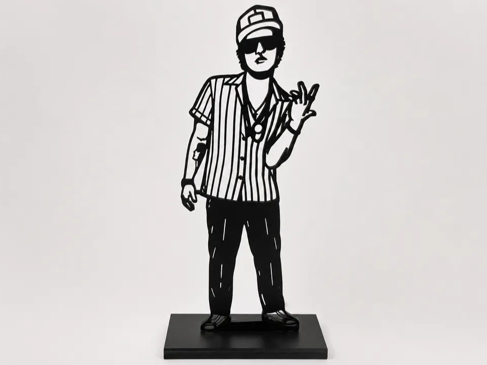 Bruno Mars silhouette metal tabletop figure