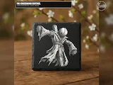 [Laser cut and engrave] Scarecrow Illustration on Square Slate Coaster