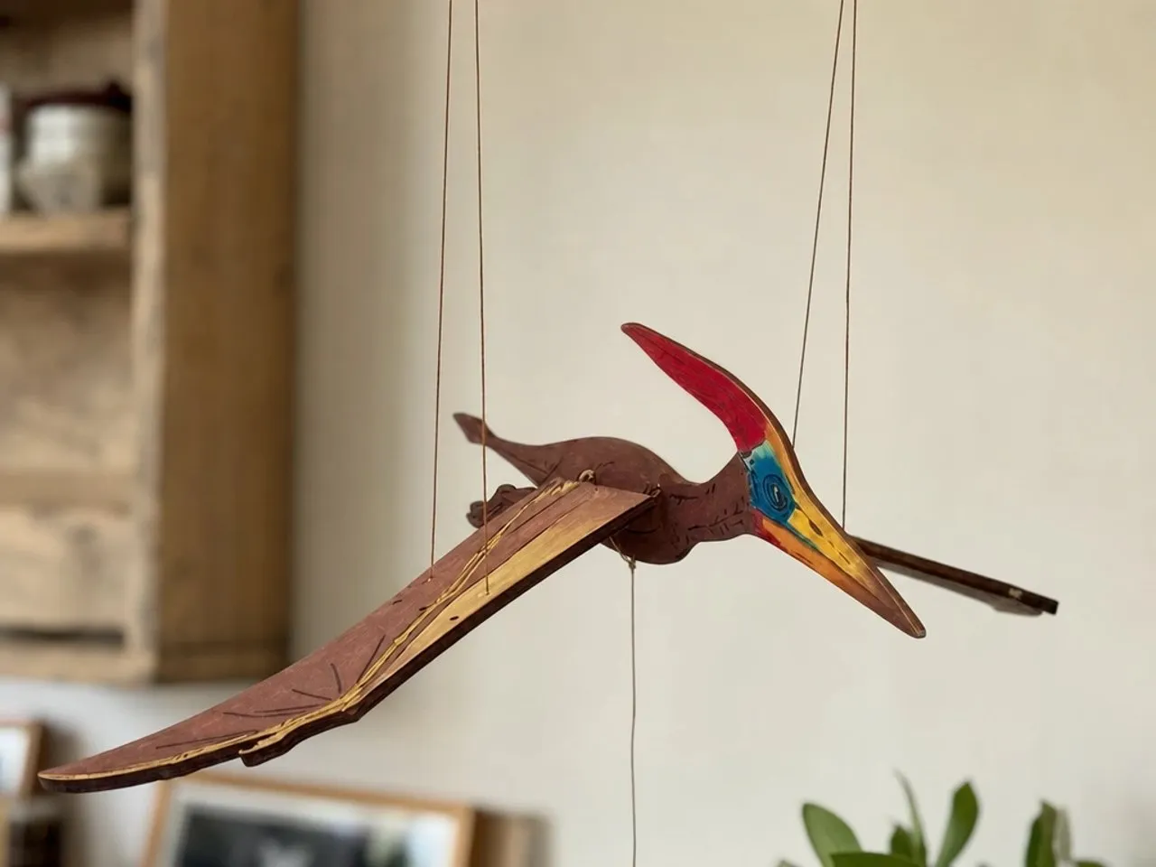 [Laser cut and engrave] Fliegender Pterodaktylus Dinosaurier als Mobile für das Kinderzimmer mit 70cm Spannweite