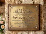 [Laser cut and engrave] Targa commemorativa in ottone per anniversario di matrimonio con nomi e data