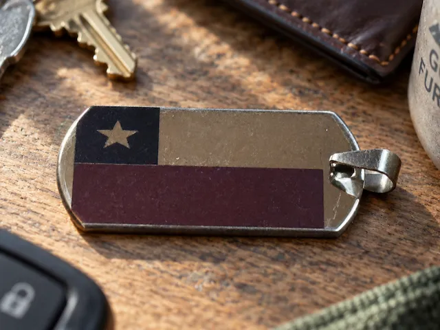 Chilian Flag Stainless Steel Coloured Keyring
