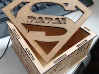 [Laser cut and engrave] Superman Logo Keepsake Box for Father