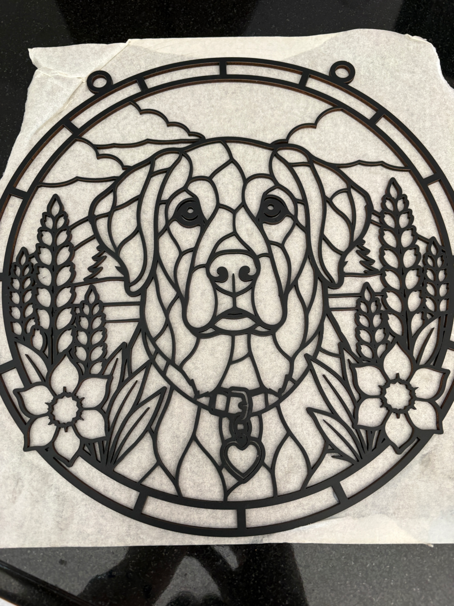 Personalized Stained Glass Style Dog Hanger 2