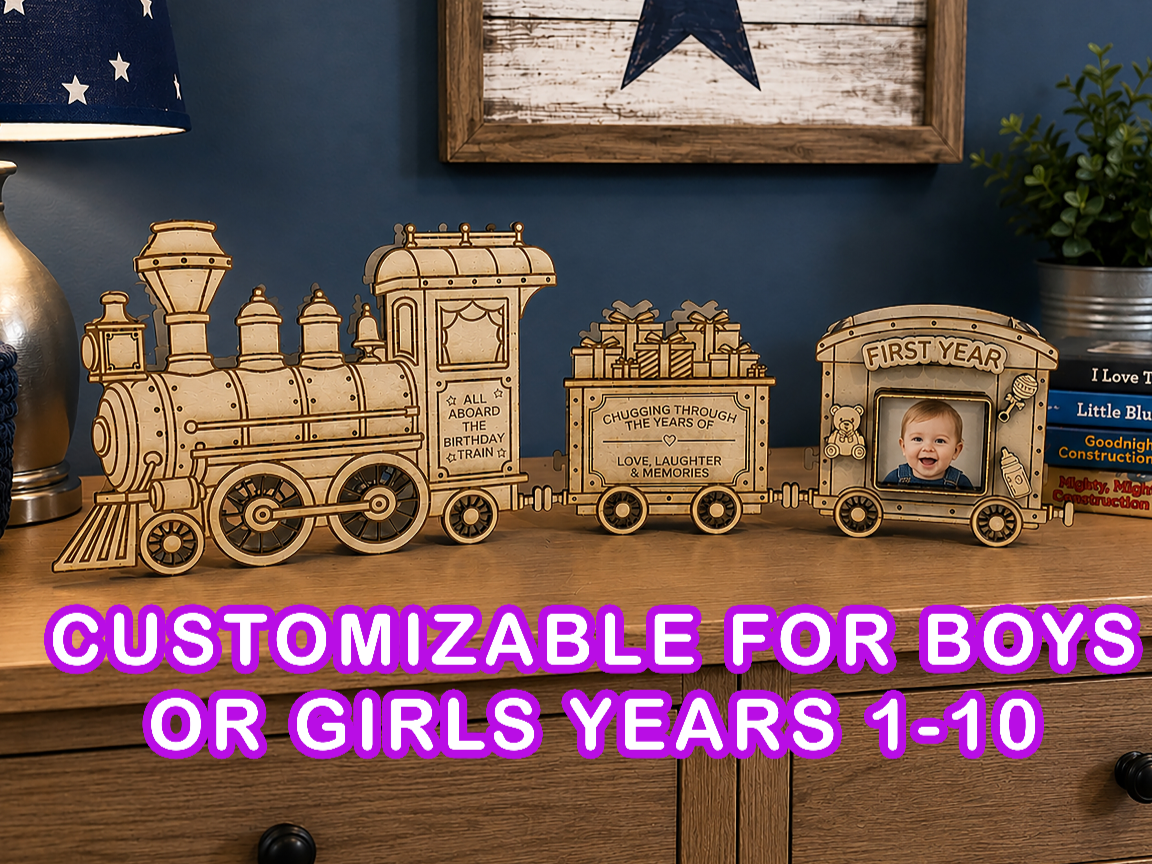 Birthday Train Photo Frame Keepsake for Children