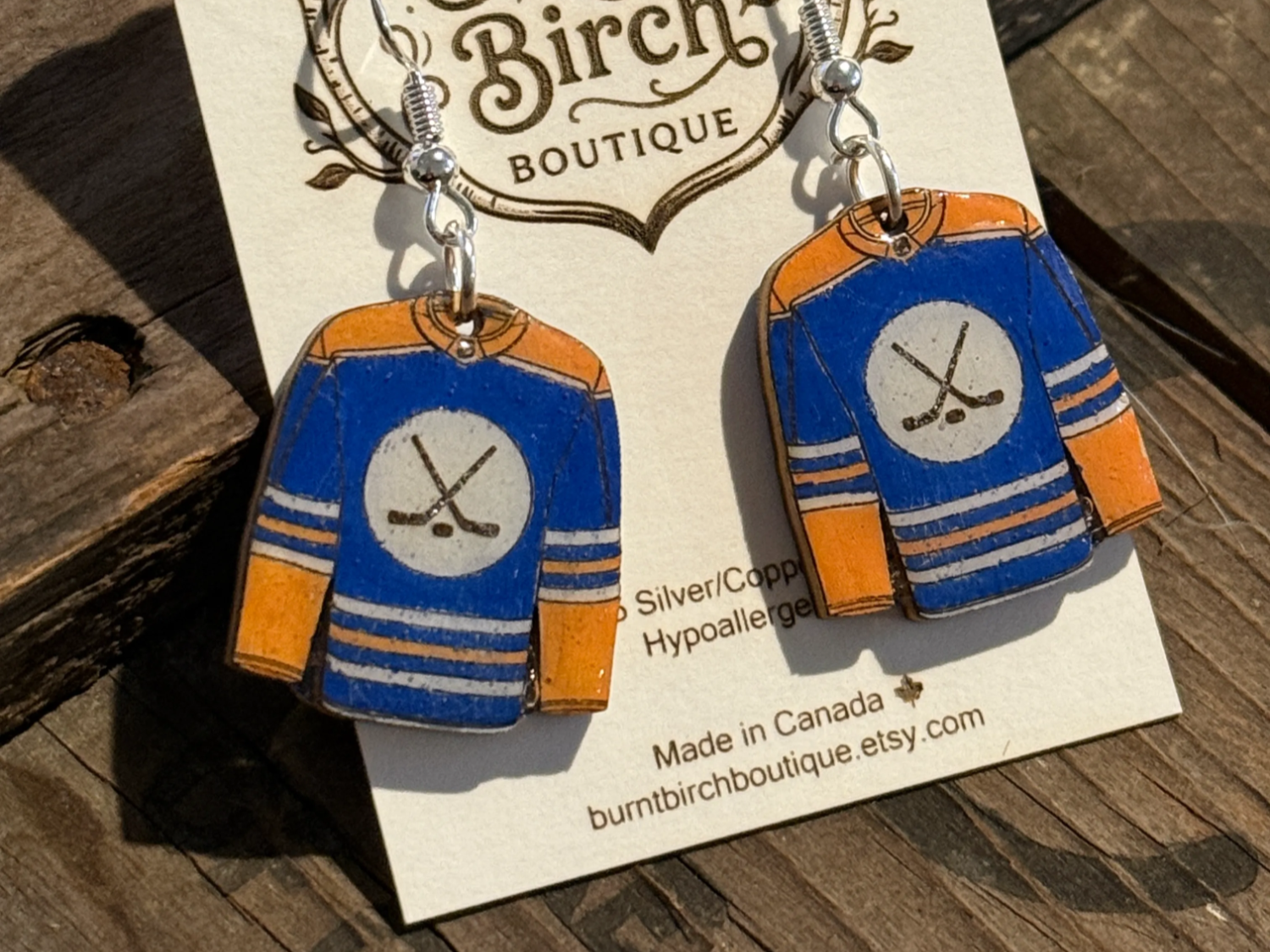 Hockey Jersey Dangle Earrings