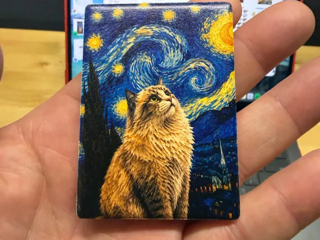 Starry Night Cat Art Magnet
