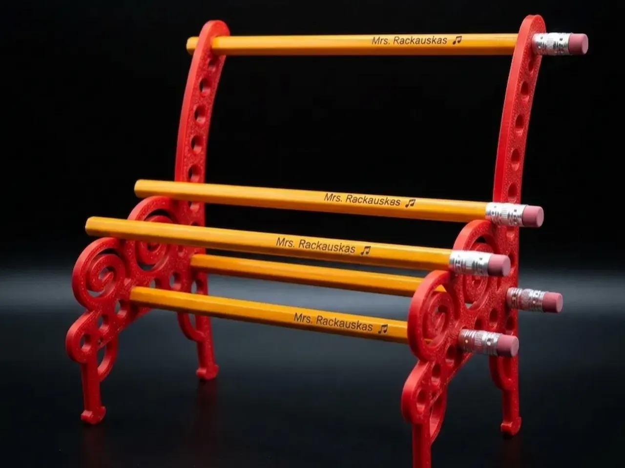 [Laser cut and engrave] Miniature Park Bench Pencil Holder for Teachers