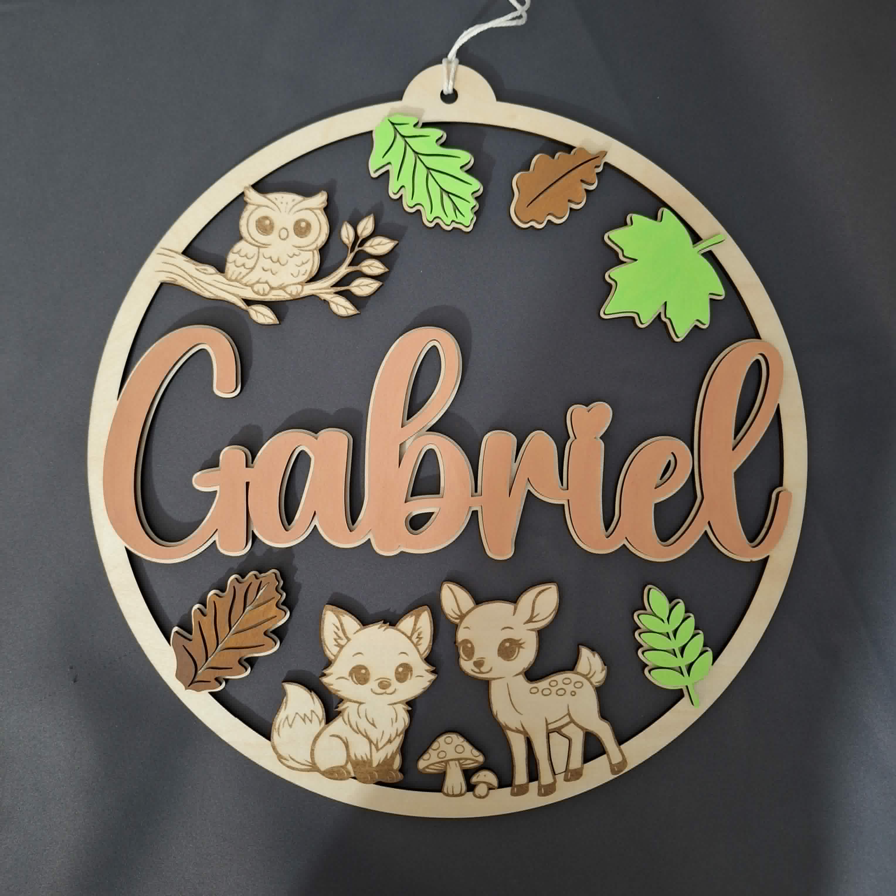 [Laser cut and engrave] Plaque murale fôret