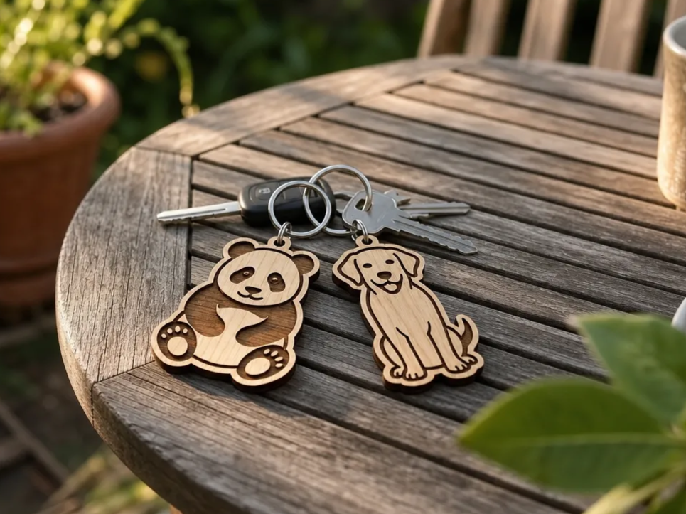 Panda and Dog Animal Shaped Keychains