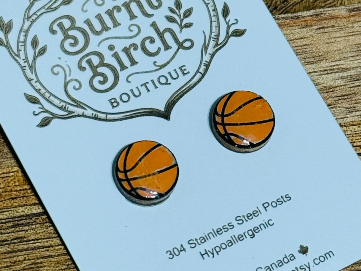 Basketball Stud Earrings