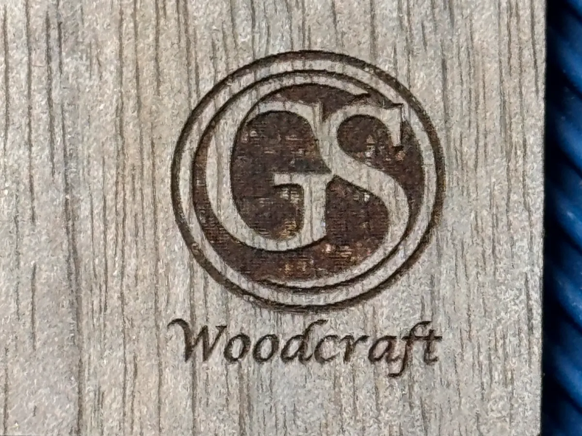 [Laser cut and engrave] GS Woodcraft circular logo brand mark