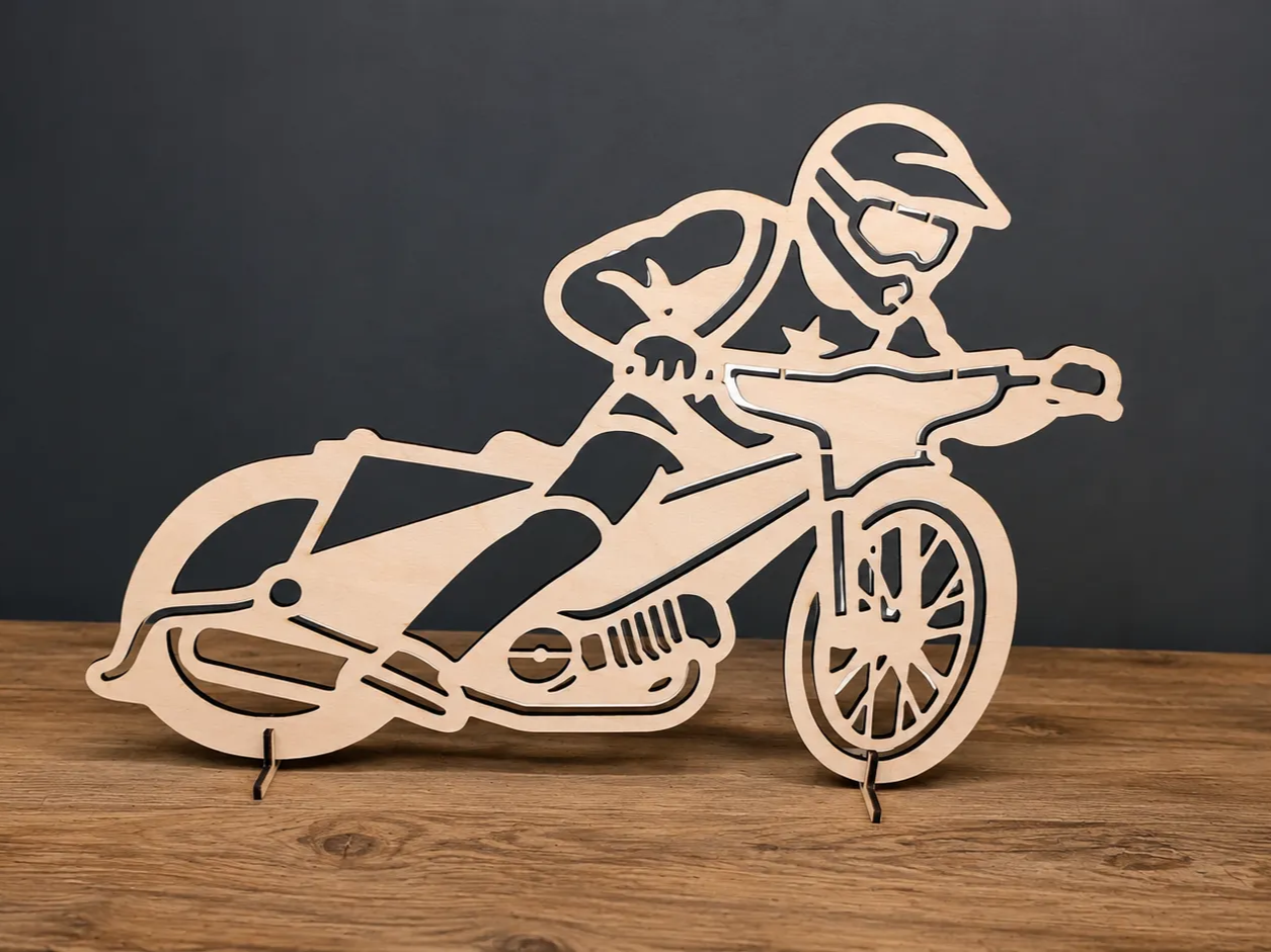 Speedway Rider Silhouette Wall Art