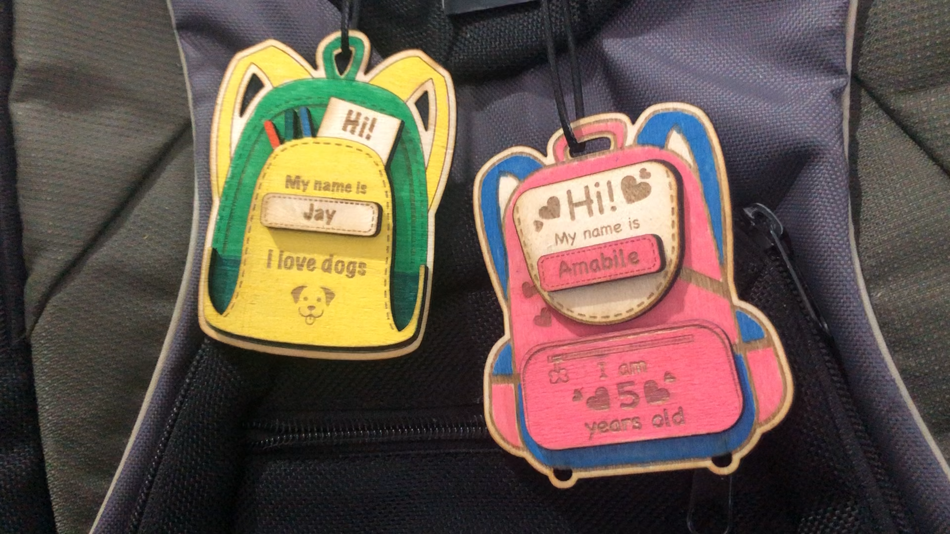 A Personalized Back-to-School backpack Necklace for kids