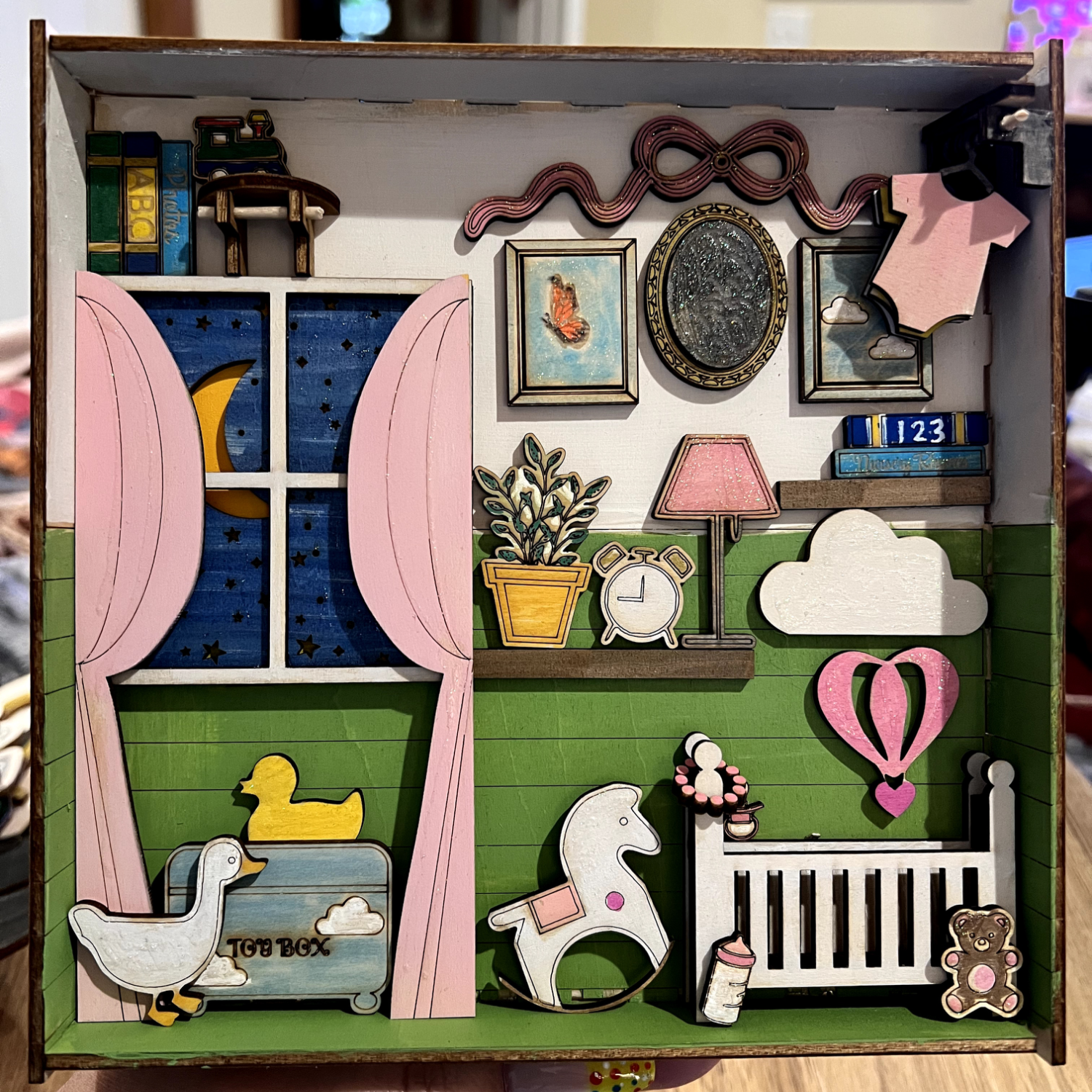 Decorate Yourself Nursery Micro Room instruction: step 3 - Paint and Glue Decor