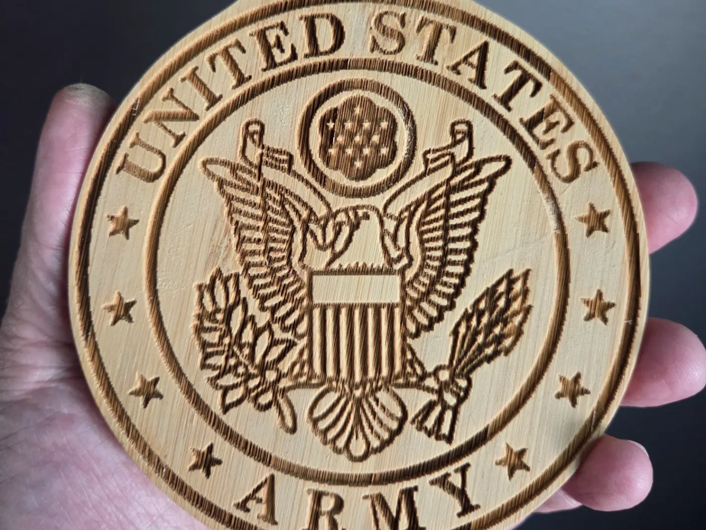 United States Army Seal Wooden Emblem Coaster