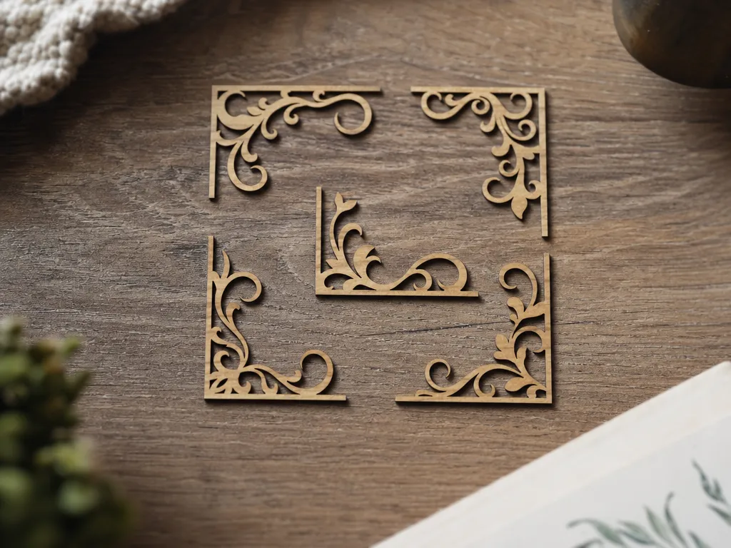 Ornate Filigree Corner Accents for Scrapbooking and Framing