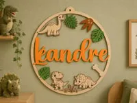 [Laser cut and engrave] Plaque murale dinosaures