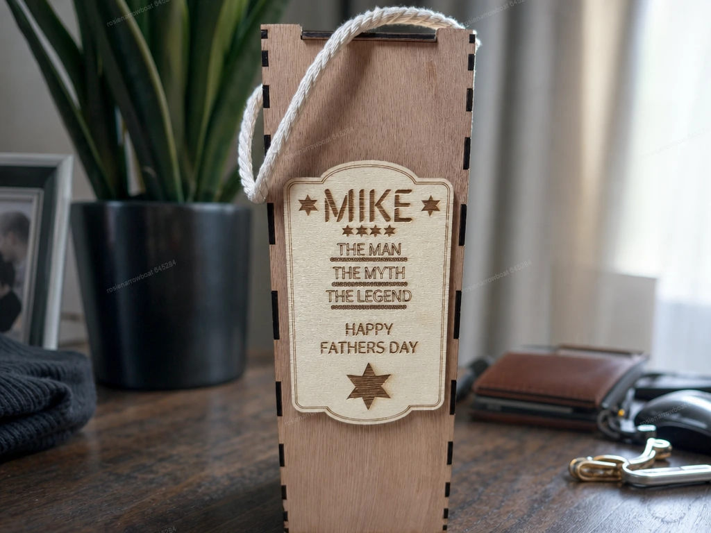 The Man The Myth The Legend Father's Day Wooden Brandy Gift Box