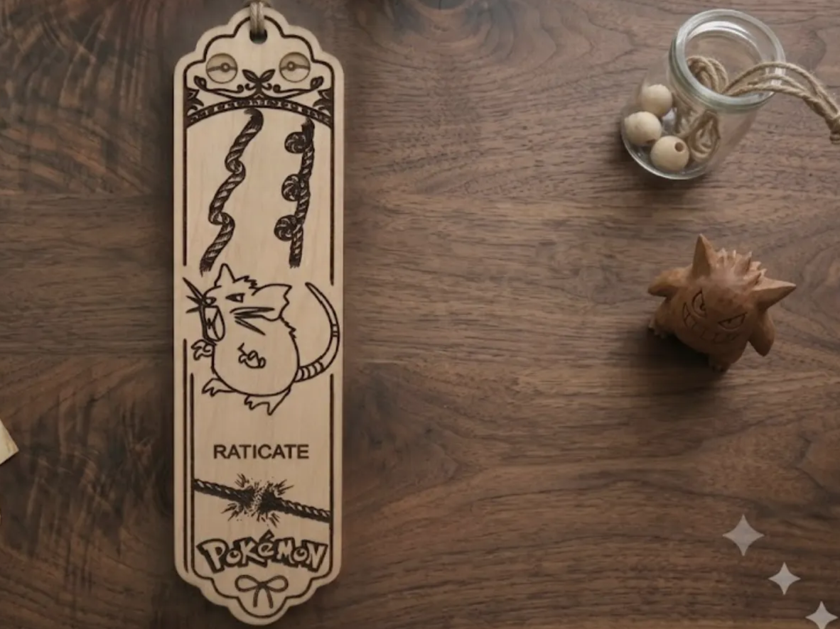 Raticate Pokemon Wooden Bookmark