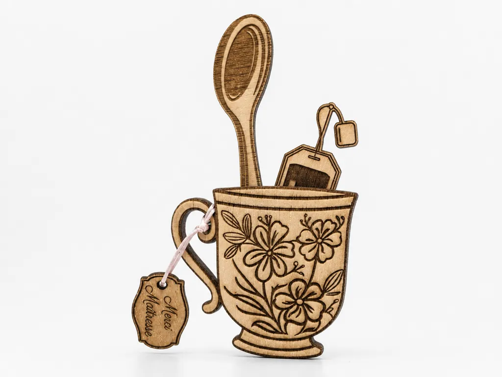 magnet Tasse à Thé,cuillére et sachet de thé