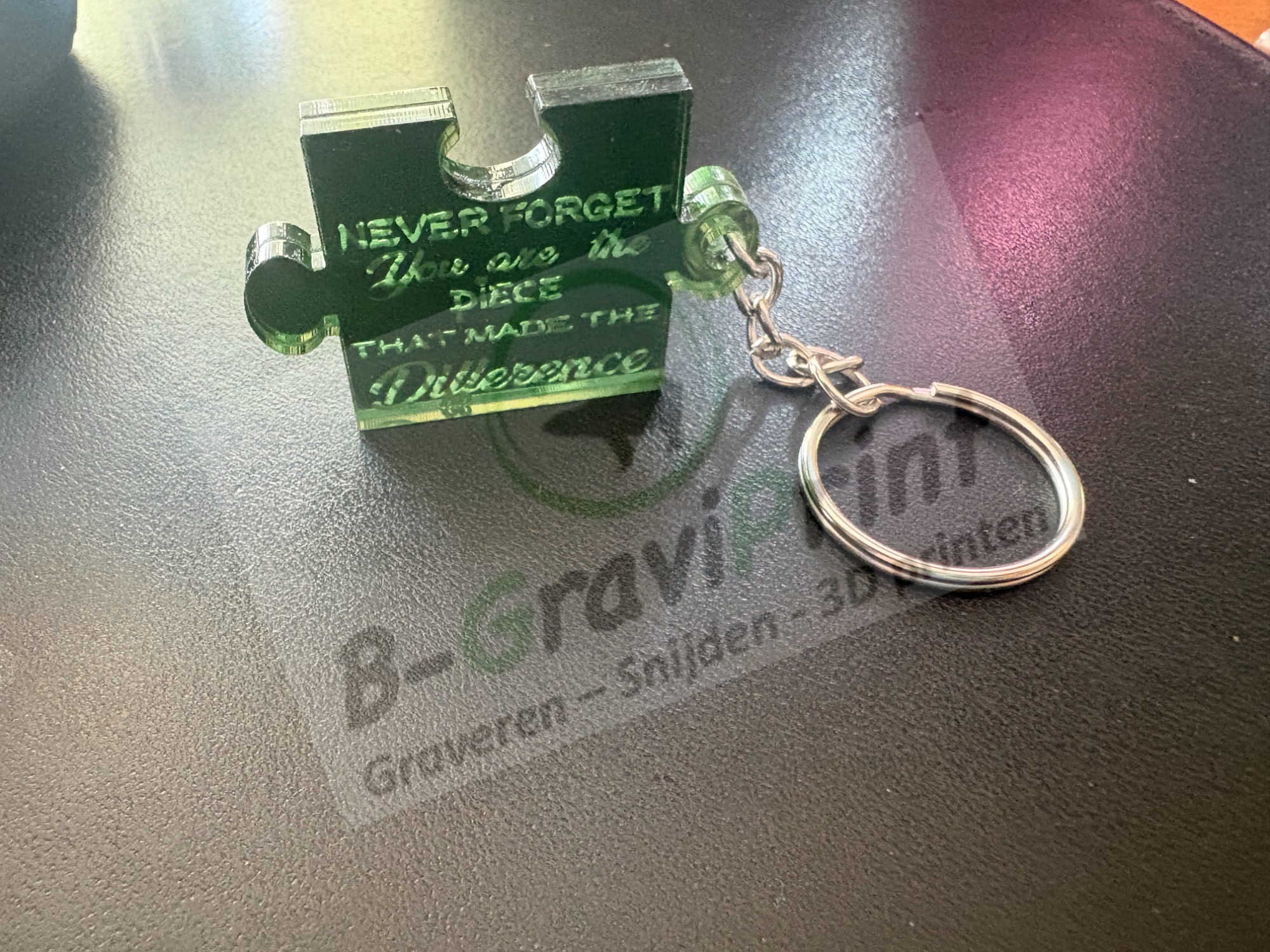 [Laser cut and engrave] Puzzle Piece keychain with great headliner