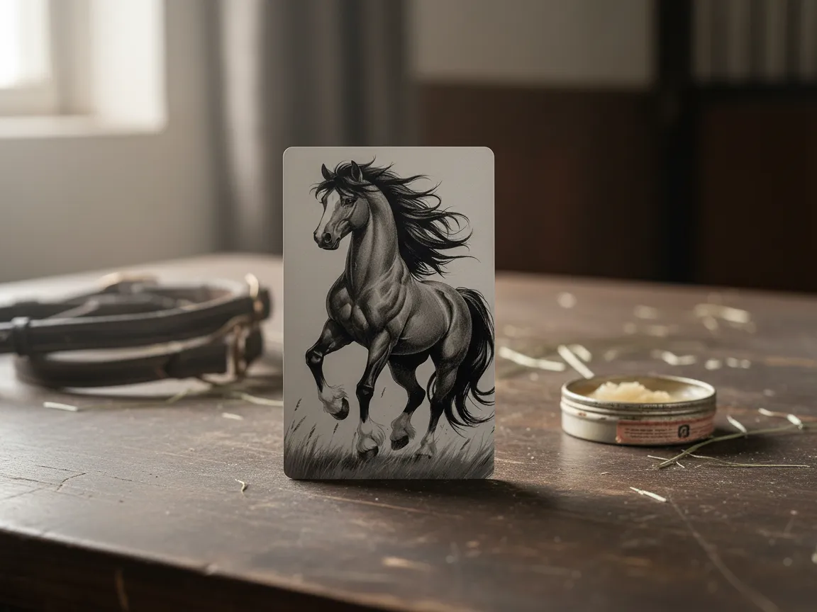 Black and White Horse Illustration Print