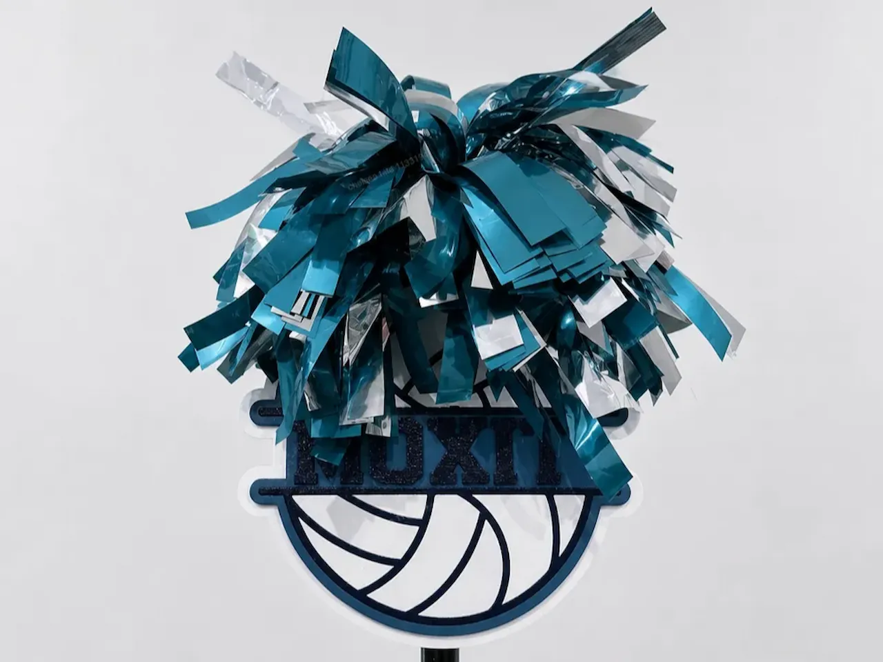 [Laser cut and engrave] Volleyball Spirit Pom Pom Sign with Muxit Nameplate