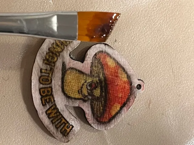 Fungi To Be With Mushroom Keychain instruction: step 4 - Varnish - DON'T DO!