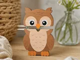 [Laser cut and engrave] Owl Shaped Wooden Clothespin Clip