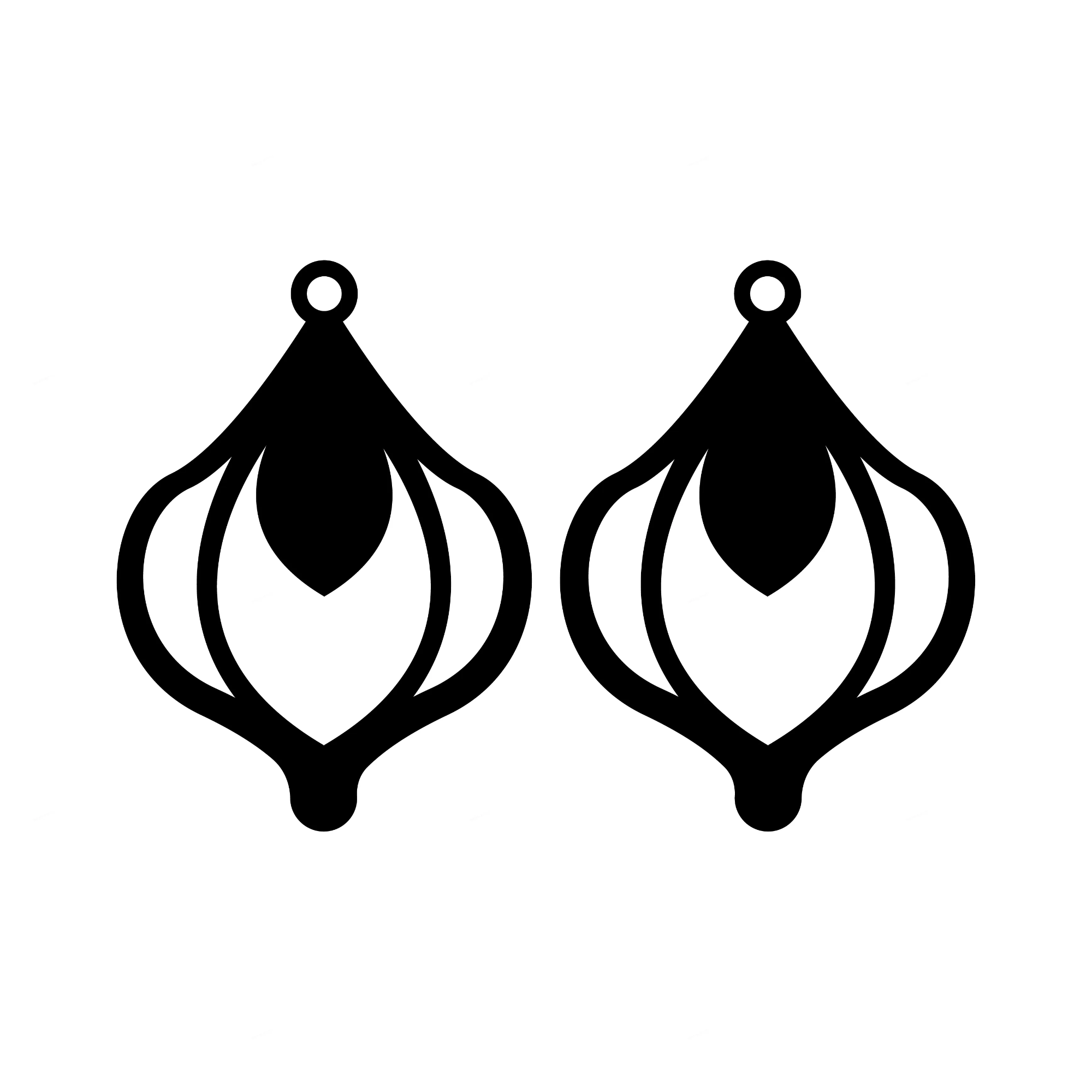 [Laser cut and engrave] Set of Geometric Wooden Teardrop and Filigree Earring Pendants