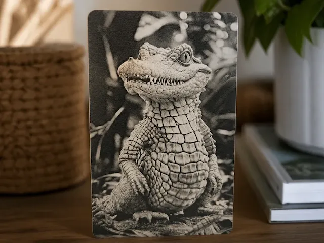 Visitenkarte mit detailliertem Krokodil Motiv