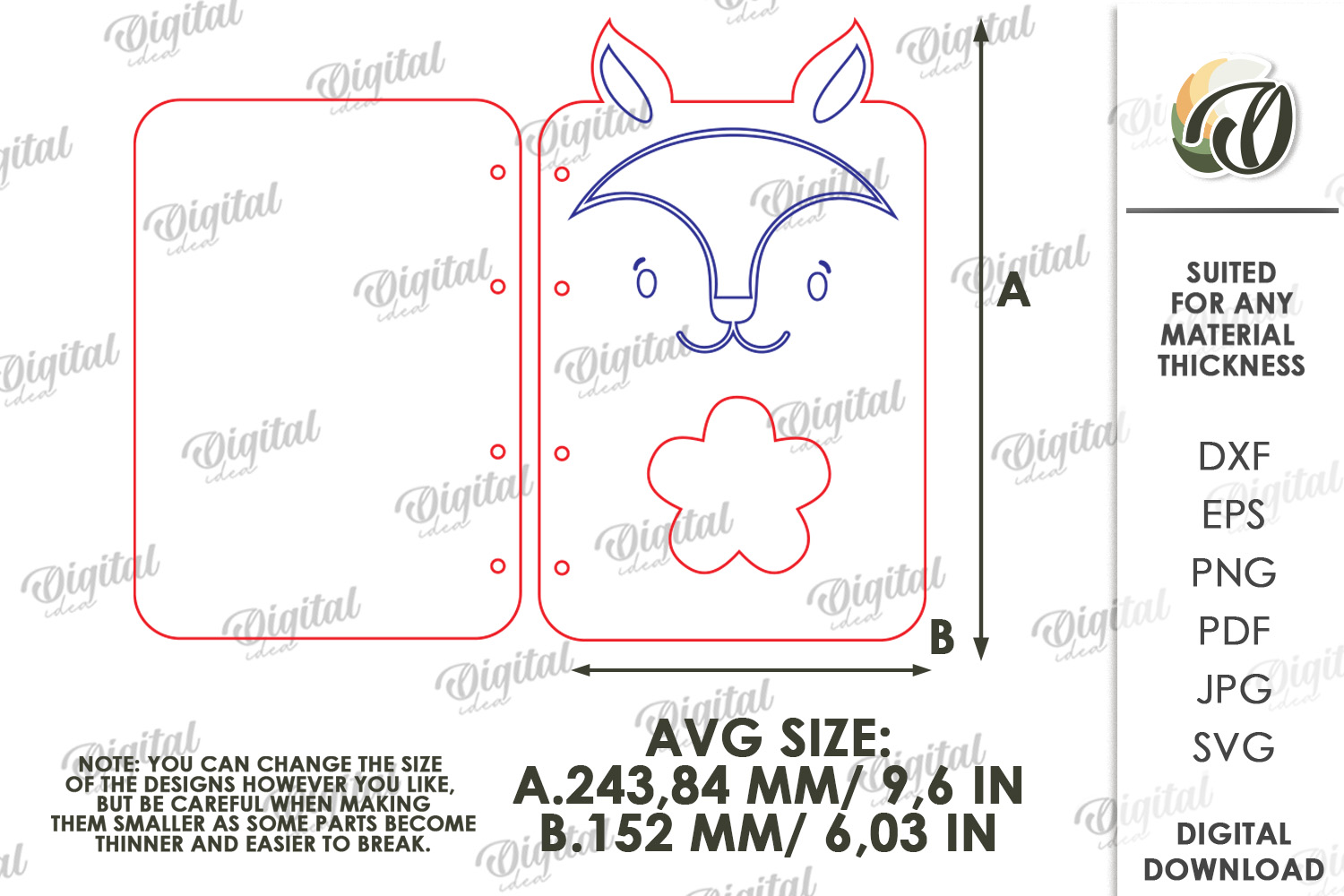 [Laser cut and engrave] Cute Notebook Covers Bundle. Animal Journal Cover Laser Cut Files. Kids Notebook. School SVG. 4 Ring Binder. Children's Planner