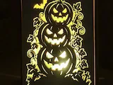 [Laser cut and engrave] Halloween Lighted Lanterns with Spooky Pumpkin Ghost and Grim Reaper Silhouettes