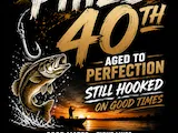 [DTF Printing,Heat Press,Other] Phil's 40th Birthday Fishing Themed Neoprene Can Cooler