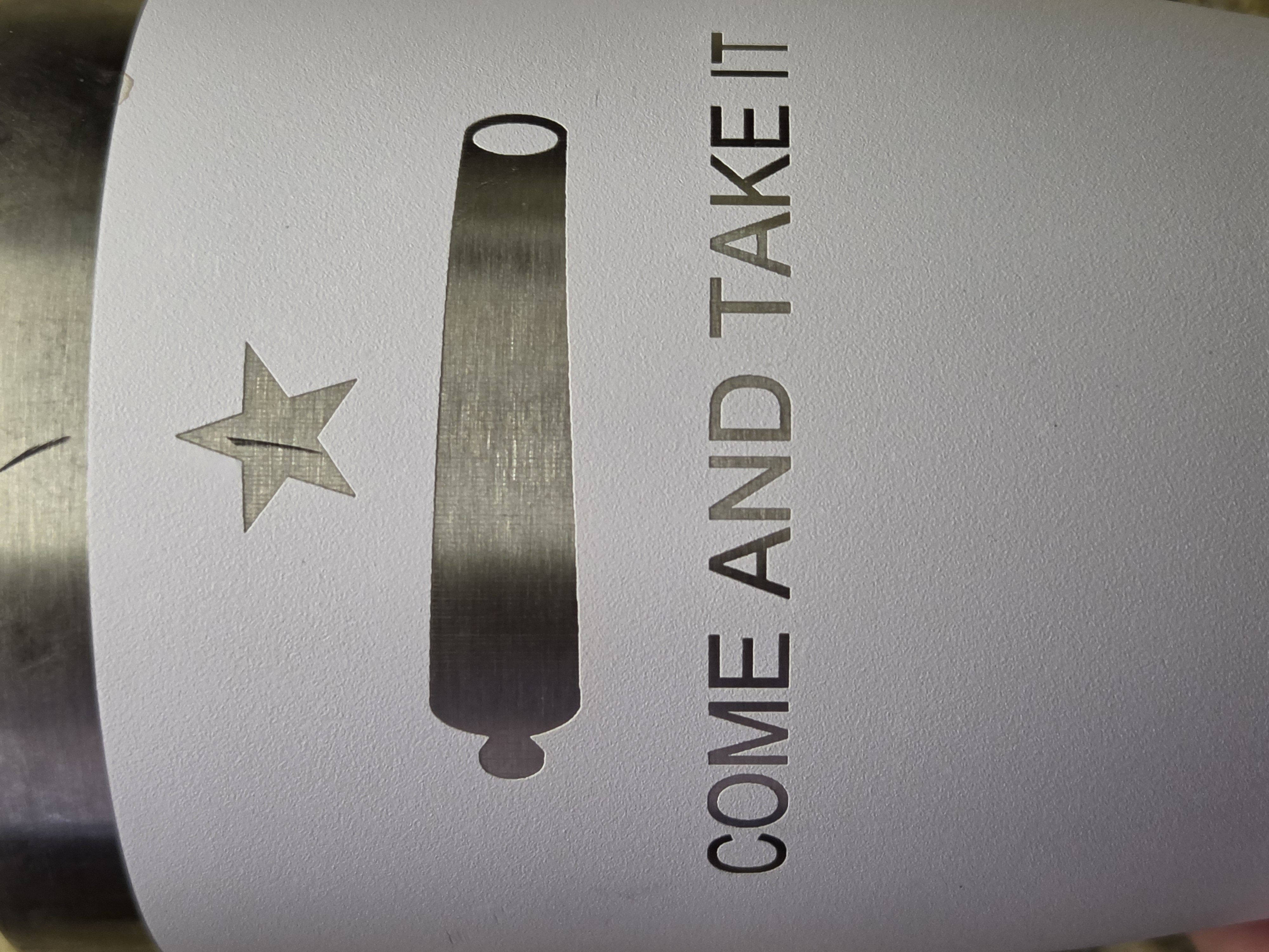 [Laser cut and engrave] Mug with "Come and Take It" logo