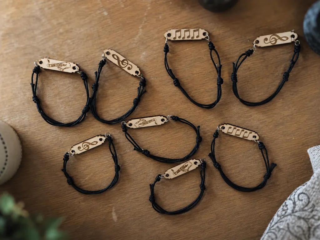 Bracelets avec motifs de notes de musique et instruments