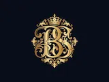 [Laser cut and engrave] Monogramme royal doré avec lettres BS et couronne sur fond violet