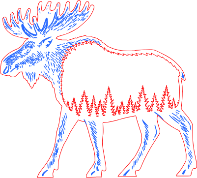 Layered Moose to go with moose, bear and eagle family.xs