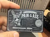 [Laser cut and engrave] Certified Pain in the Ass Novelty Wallet Card with Donkey Illustration