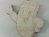 [Laser cut and engrave] Porte-clés en bois en forme de crayon personnage pour écoliers