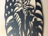 [Laser cut and engrave] American Eagle and Soldier Silhouette Wall Art