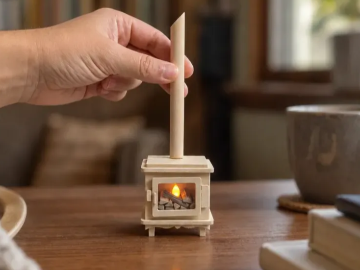 Plantilla de Corte Láser Chimenea en Miniatura | Archivo Digital SVG | Mueble Casa de Muñecas Escala 1:12