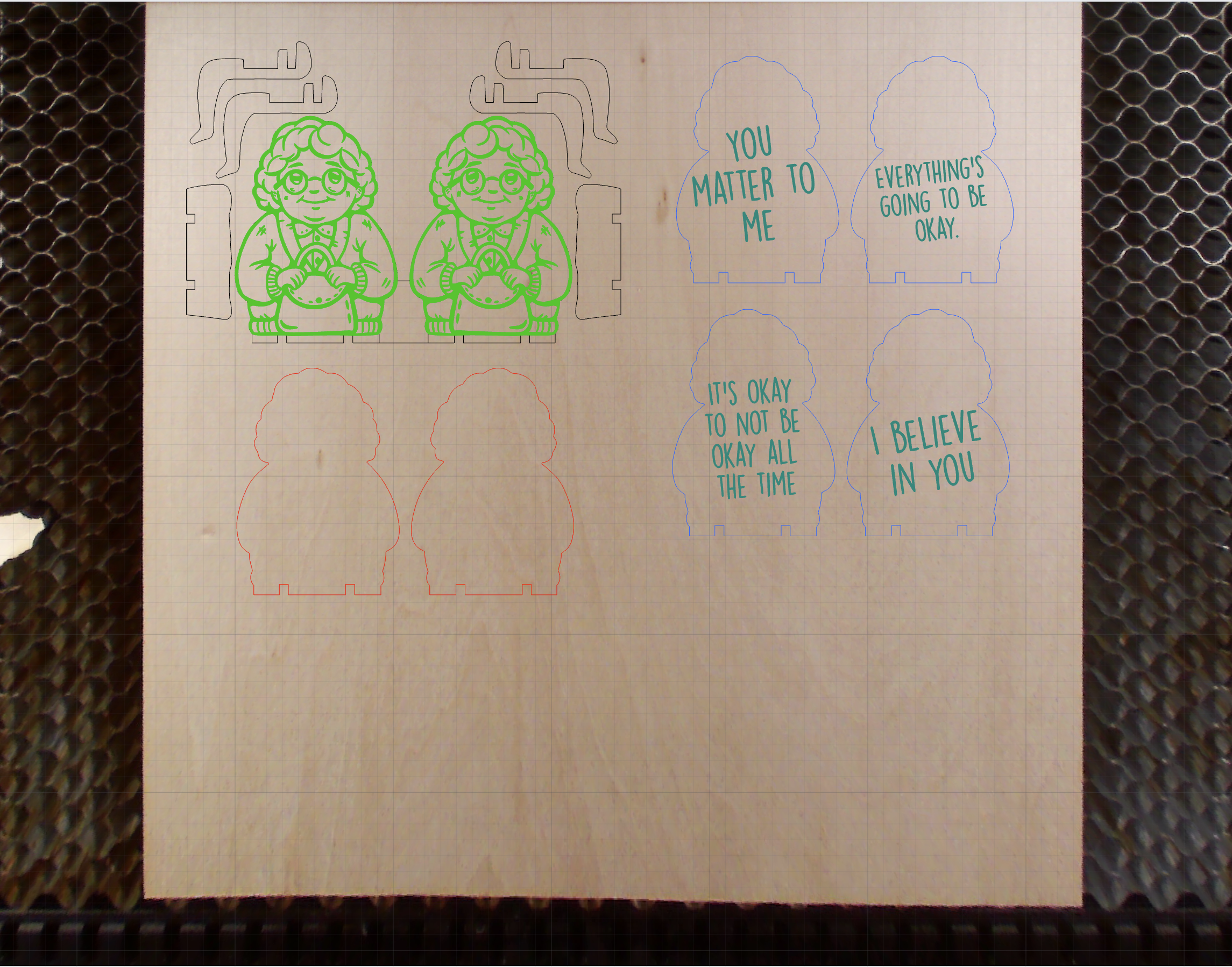 The Hidden Smile Project – 3mm Scrap Wood Lady instruction: step 2 -
