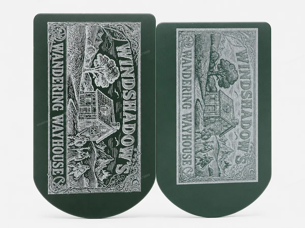 [Laser cut and engrave,Screen printing] Wandering Wayhouse Windshadow's Green Metal Bookmark Set